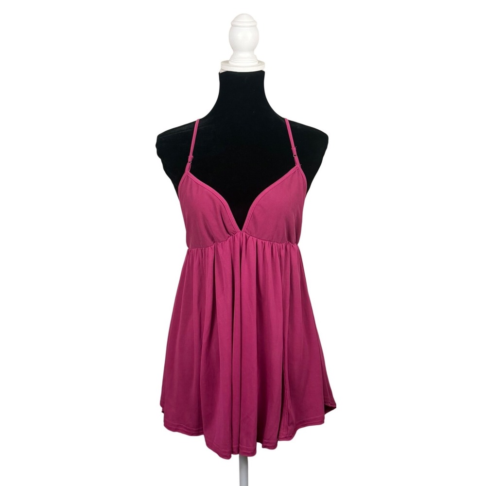 Free People Intimately Magenta Pink Strappy Back Babydoll Cami Tank Top Large